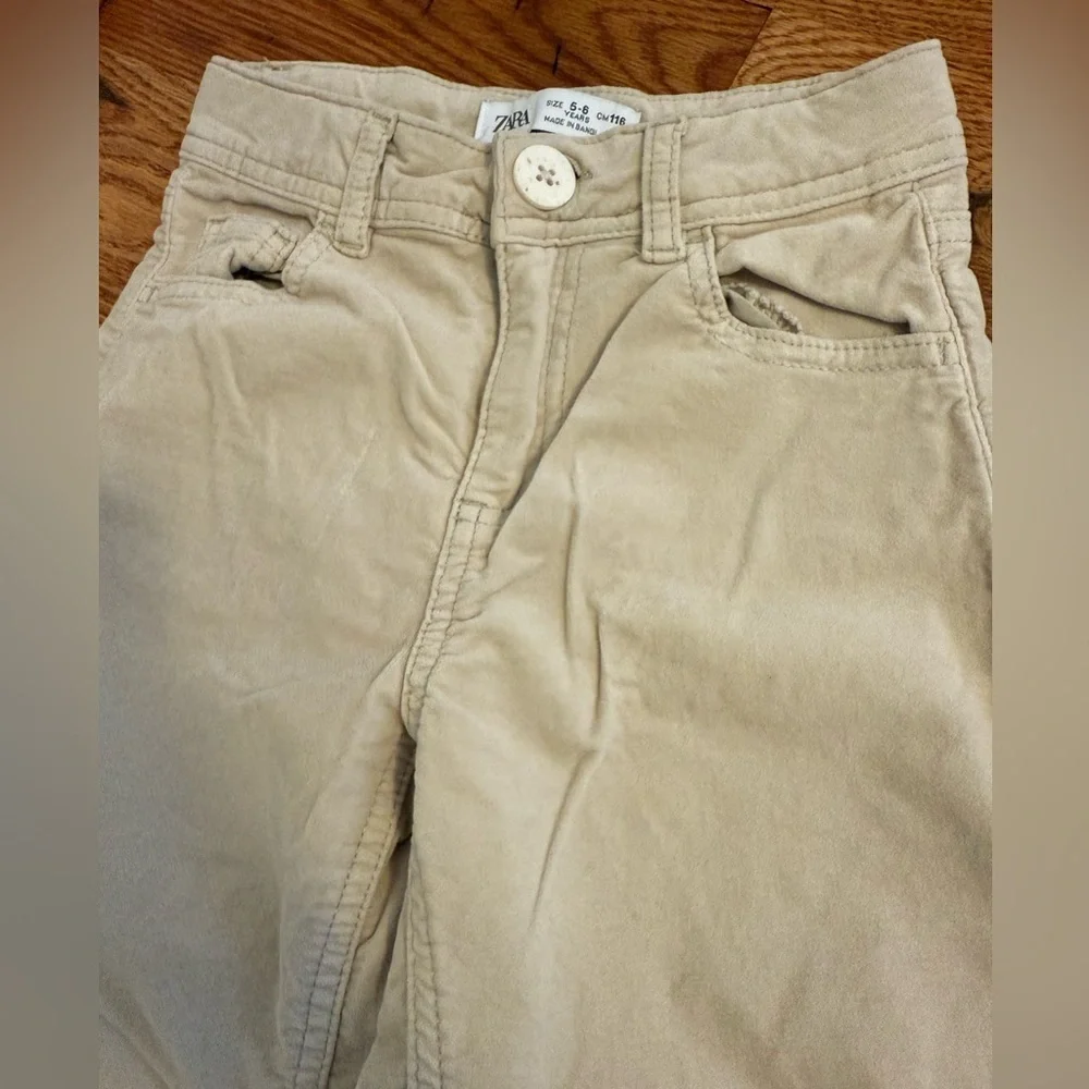 Zara Girls Tan Khaki Wide Leg Pants Size 5-6 Years